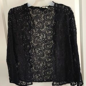 Calvin Klein Black Lace Open Cardigan NWT